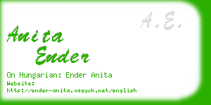 anita ender business card